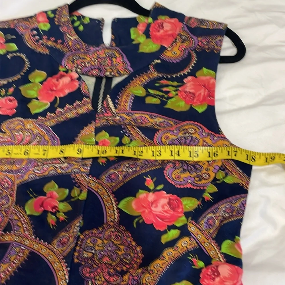 Free People NWOT Retro Vintage-Inspired PaisleyRose Mini Dress/Jumper RARE Smal‎